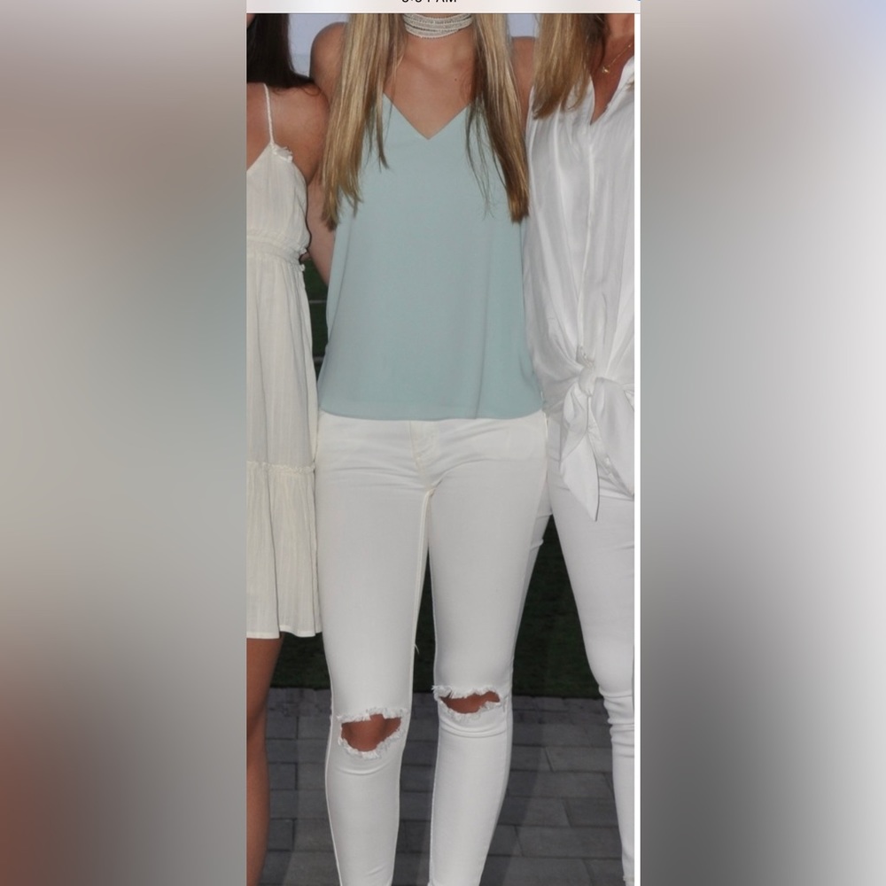 TopShop Nordstrom Sz 2 light blue/green Cami